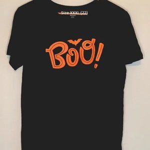 Way To Celebrate! BOO w/BAT Halloween Graphic BLACK T-shirt Size XXXLarge (22)